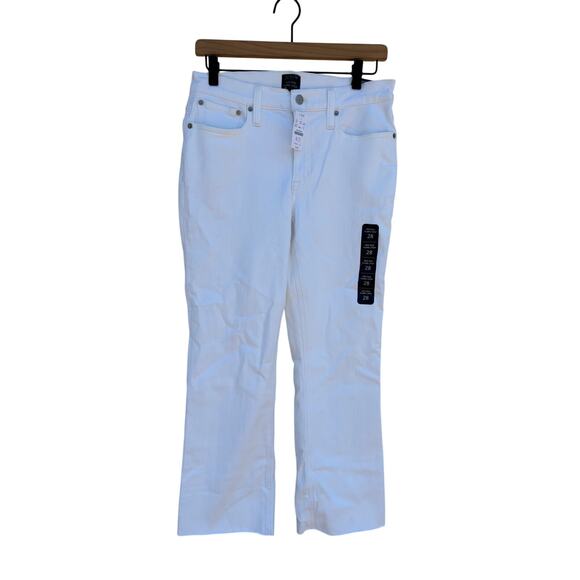 NWT J.Crew Mid Rise Flare Crop Jeans, Signature Stretch, Size 28 - Picture 1 of 5